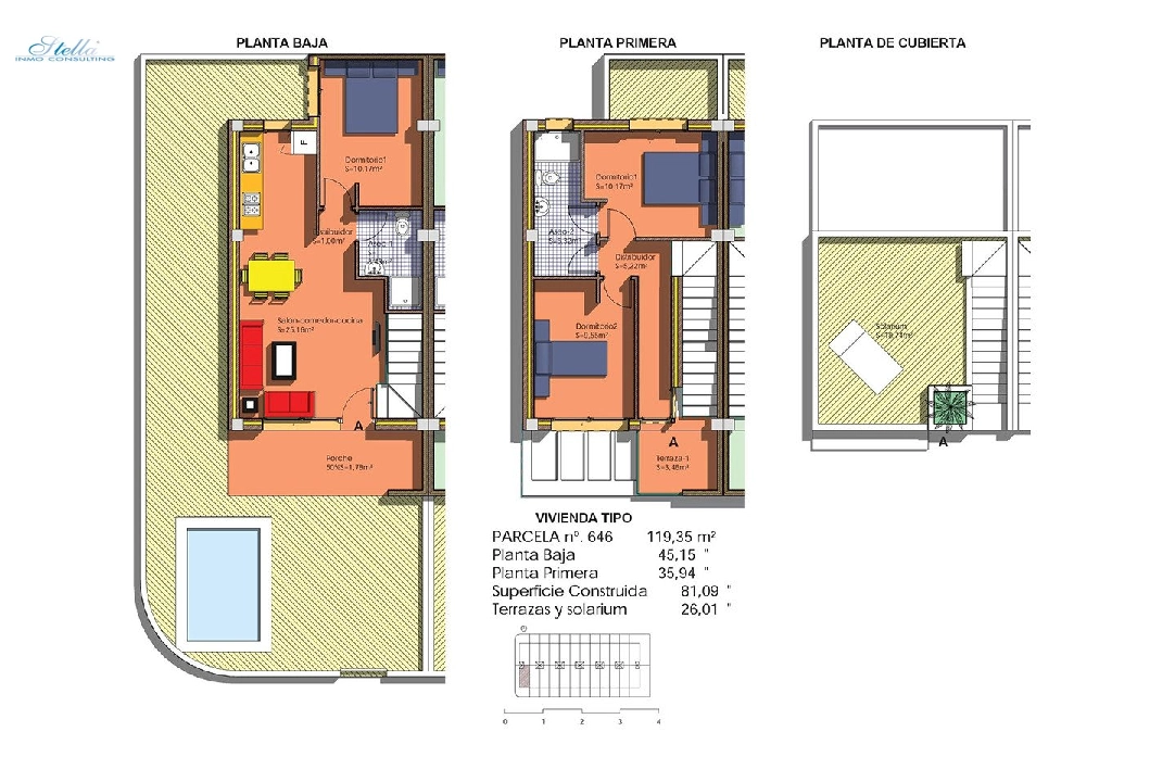 adosado en Villamartin en vente, construit 120 m², terrain 82 m², 3 chambre, 2 salle de bains, piscina, ref.: HA-VMN-250-R01-18