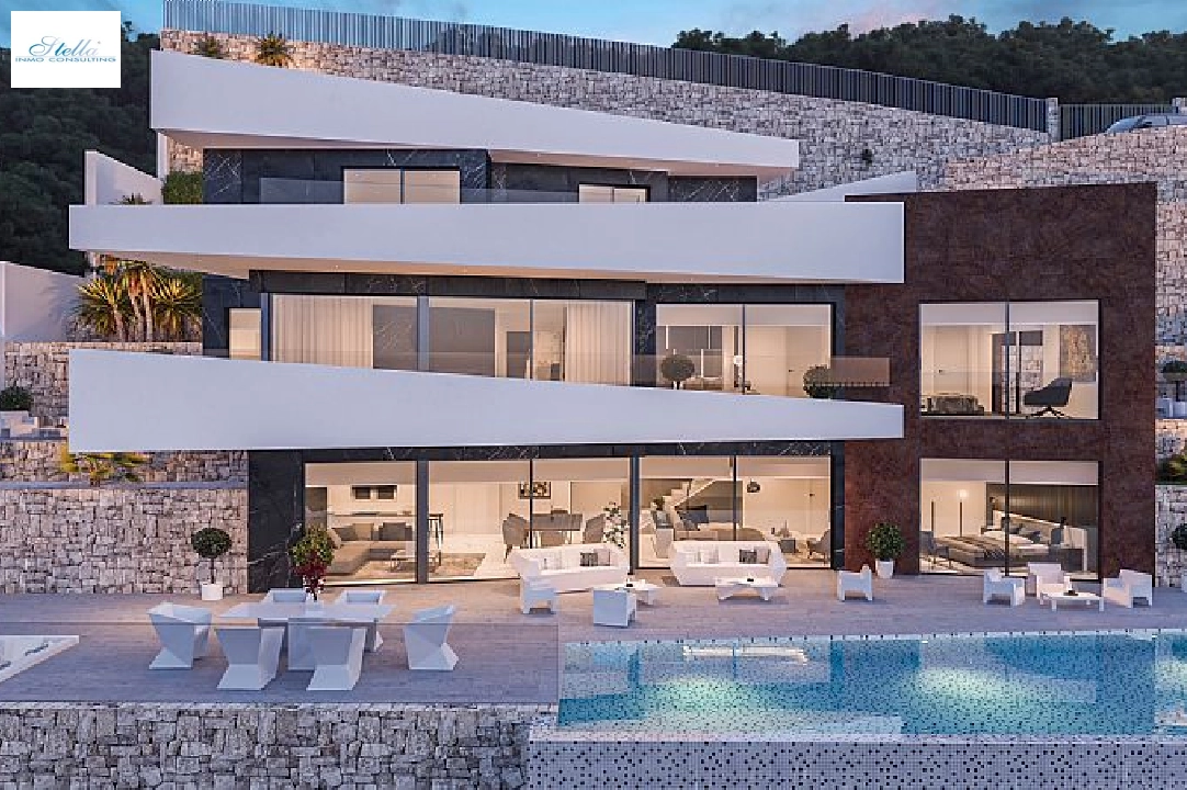 villa en Benissa(Raco de Galeno) en vente, construit 478 m², aire acondicionado, terrain 1540 m², 4 chambre, 4 salle de bains, piscina, ref.: CA-H-1742-AMB-4