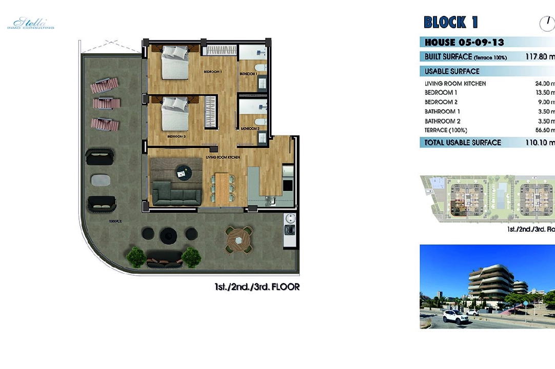 apartamento en la planta superior en Los Arenales del Sol en vente, construit 117 m², estado nuevo, 2 chambre, 2 salle de bains, piscina, ref.: HA-ADN-141-A01-30