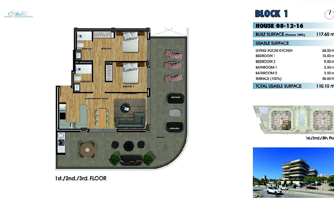 apartamento en la planta superior en Los Arenales del Sol en vente, construit 117 m², estado nuevo, 2 chambre, 2 salle de bains, piscina, ref.: HA-ADN-141-A01-33