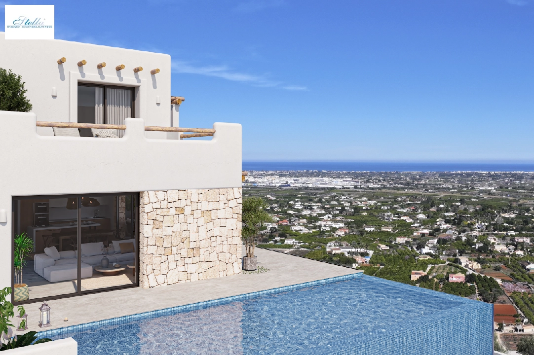 villa en Pedreguer(Monte Solana I) en vente, construit 252 m², ano de construccion 2025, aire acondicionado, terrain 608 m², 3 chambre, 2 salle de bains, piscina, ref.: UM-UV-SERPIS-1