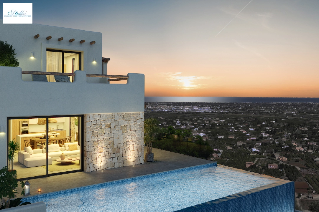 villa en Pedreguer(Monte Solana I) en vente, construit 252 m², ano de construccion 2025, aire acondicionado, terrain 608 m², 3 chambre, 2 salle de bains, piscina, ref.: UM-UV-SERPIS-12