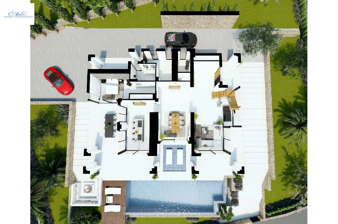 villa en Benissa(La Fustera) en vente, construit 615 m², ano de construccion 2023, aire acondicionado, terrain 1347 m², 4 chambre, 3 salle de bains, piscina, ref.: BI-BE.H-902-20