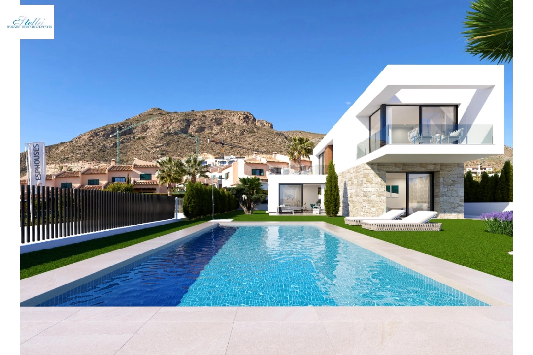 villa en Finestrat en vente, construit 235 m², ano de construccion 2024, + KLIMA, aire acondicionado, terrain 447 m², 3 chambre, 3 salle de bains, piscina, ref.: BI-AL.H-034-6