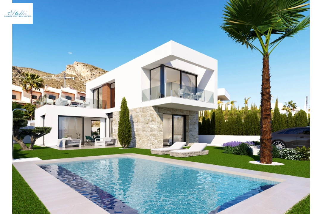 villa en Finestrat en vente, construit 235 m², ano de construccion 2024, + KLIMA, aire acondicionado, terrain 447 m², 3 chambre, 3 salle de bains, piscina, ref.: BI-AL.H-034-7