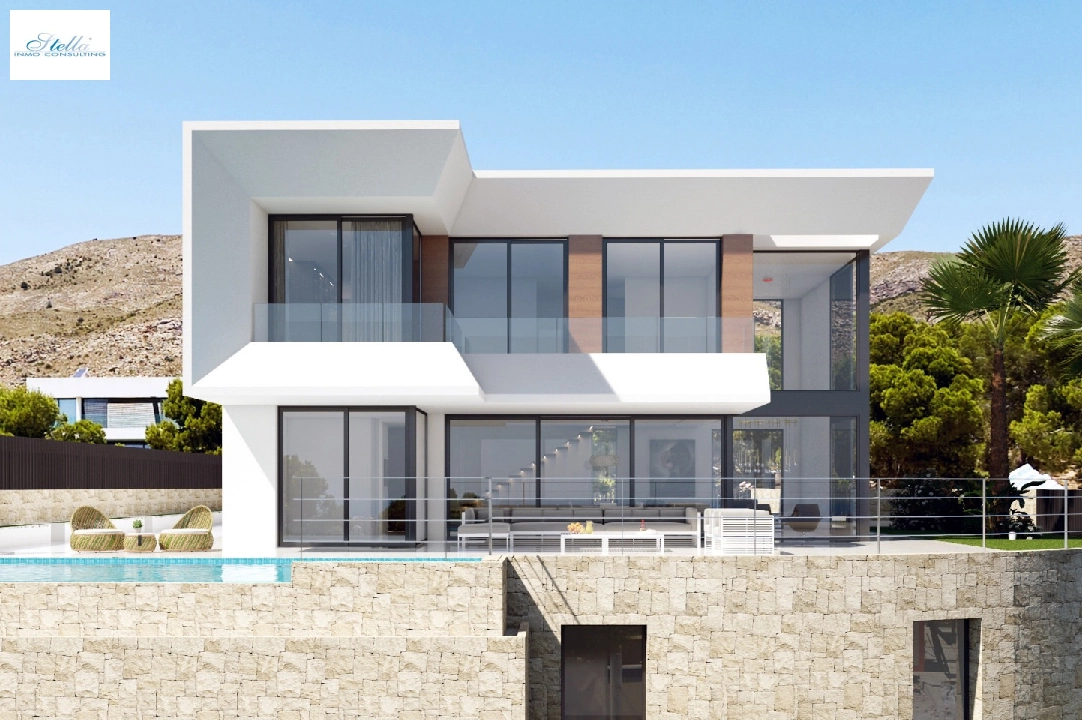 villa en Finestrat en vente, construit 526 m², ano de construccion 2024, aire acondicionado, terrain 598 m², 5 chambre, 5 salle de bains, piscina, ref.: BI-AL.H-035-1