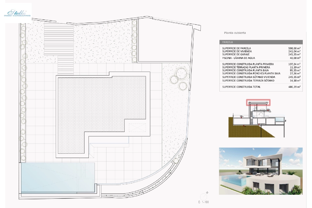 villa en Finestrat en vente, construit 526 m², ano de construccion 2024, aire acondicionado, terrain 598 m², 5 chambre, 5 salle de bains, piscina, ref.: BI-AL.H-035-24