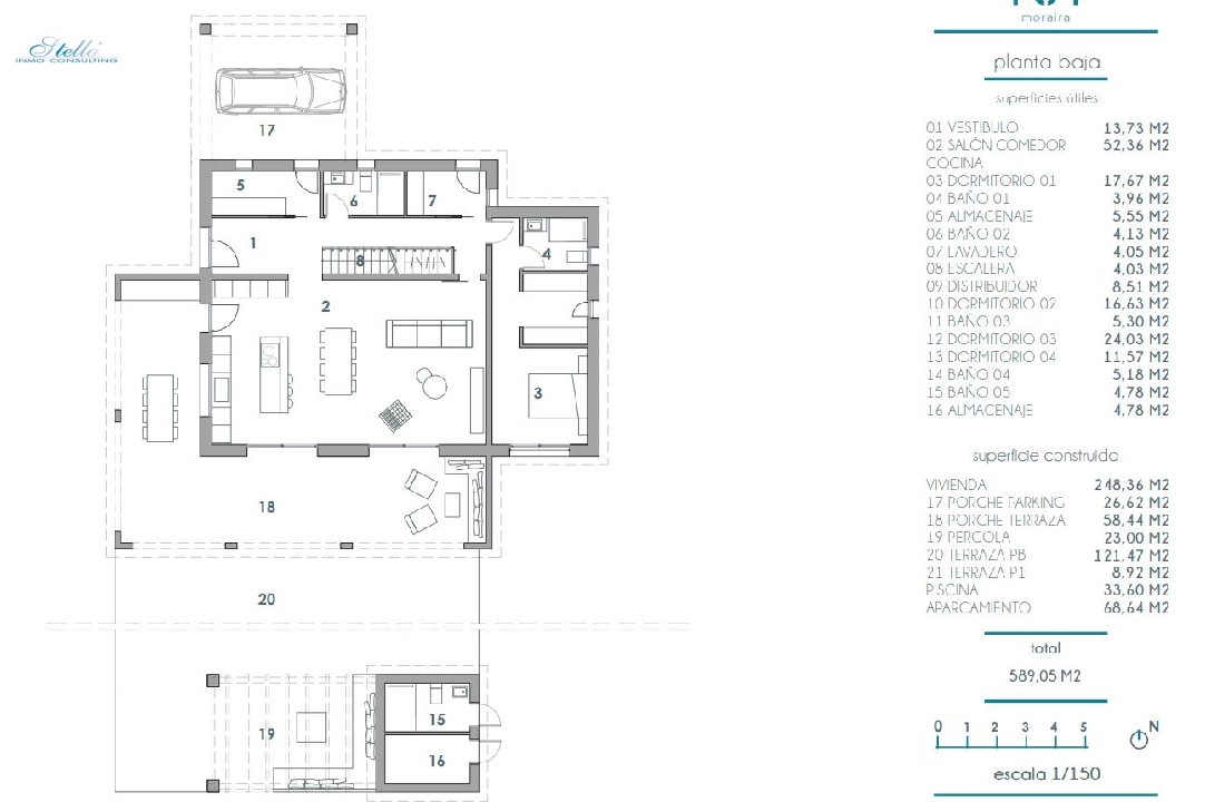 villa en Moraira en vente, construit 248 m², aire acondicionado, terrain 800 m², 4 chambre, 5 salle de bains, piscina, ref.: BI-MT.H-795-11