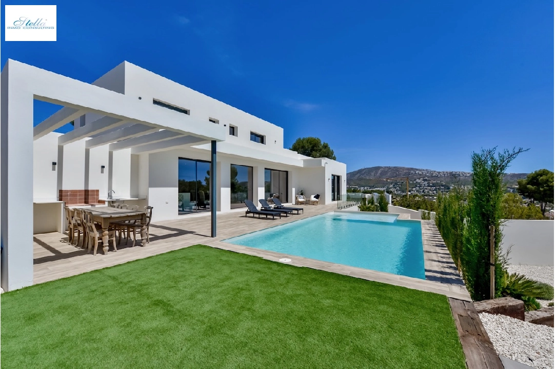 villa en Moraira(La Sabatera) en vente, construit 259 m², aire acondicionado, terrain 811 m², 4 chambre, 3 salle de bains, piscina, ref.: CA-H-1766-AMBI-1