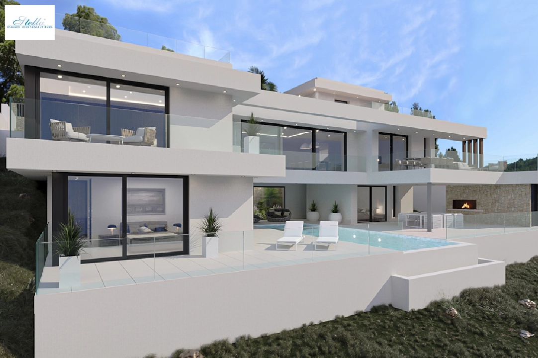 villa en Calpe(Partida Empedrola) en vente, construit 453 m², aire acondicionado, terrain 1013 m², 4 chambre, 5 salle de bains, ref.: BP-4308CAL-1