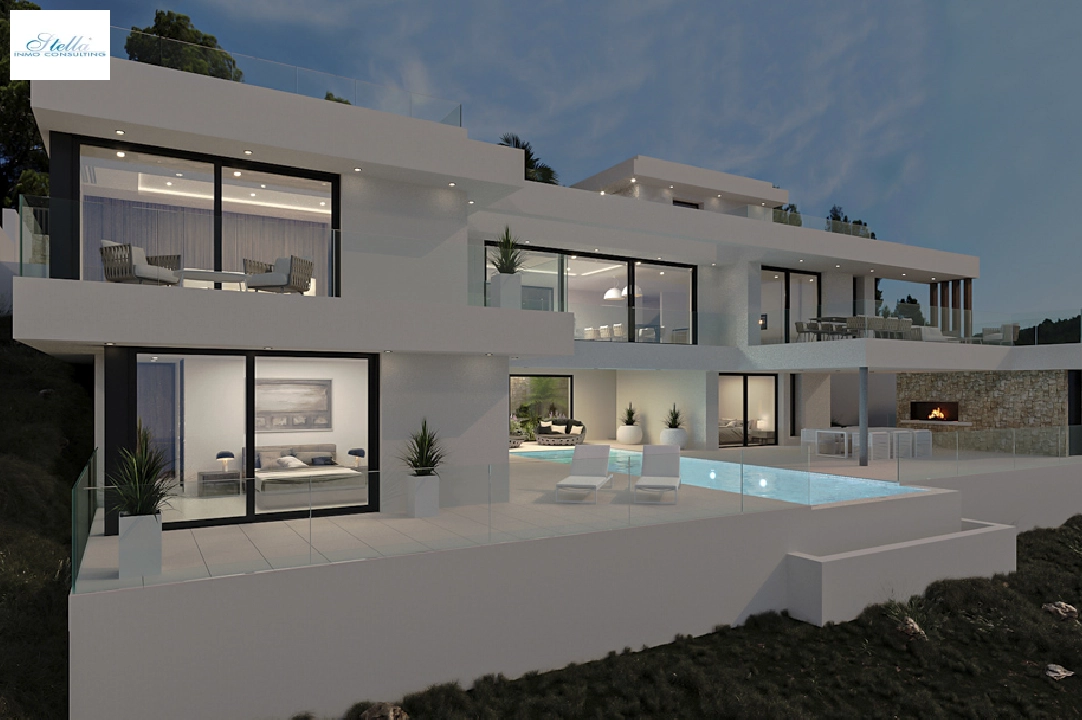 villa en Calpe(Partida Empedrola) en vente, construit 453 m², aire acondicionado, terrain 1013 m², 4 chambre, 5 salle de bains, ref.: BP-4308CAL-3