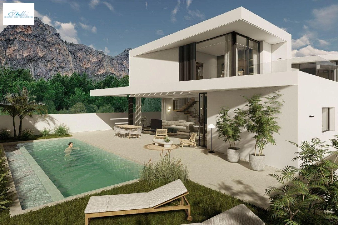 villa en Polop(Polop) en vente, construit 307 m², aire acondicionado, terrain 380 m², 3 chambre, 3 salle de bains, piscina, ref.: AM-1233DA-3700-2