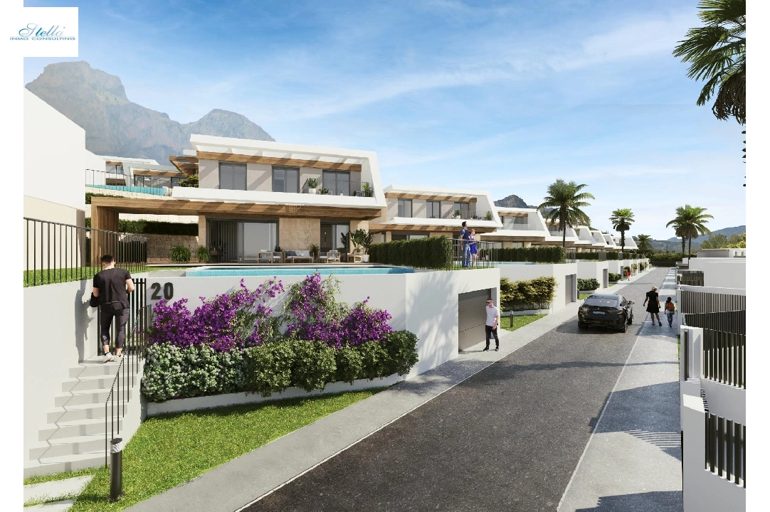 villa en Polop(Urbanizaciones) en vente, construit 140 m², aire acondicionado, terrain 322 m², 3 chambre, 2 salle de bains, piscina, ref.: AM-1240DA-3700-5