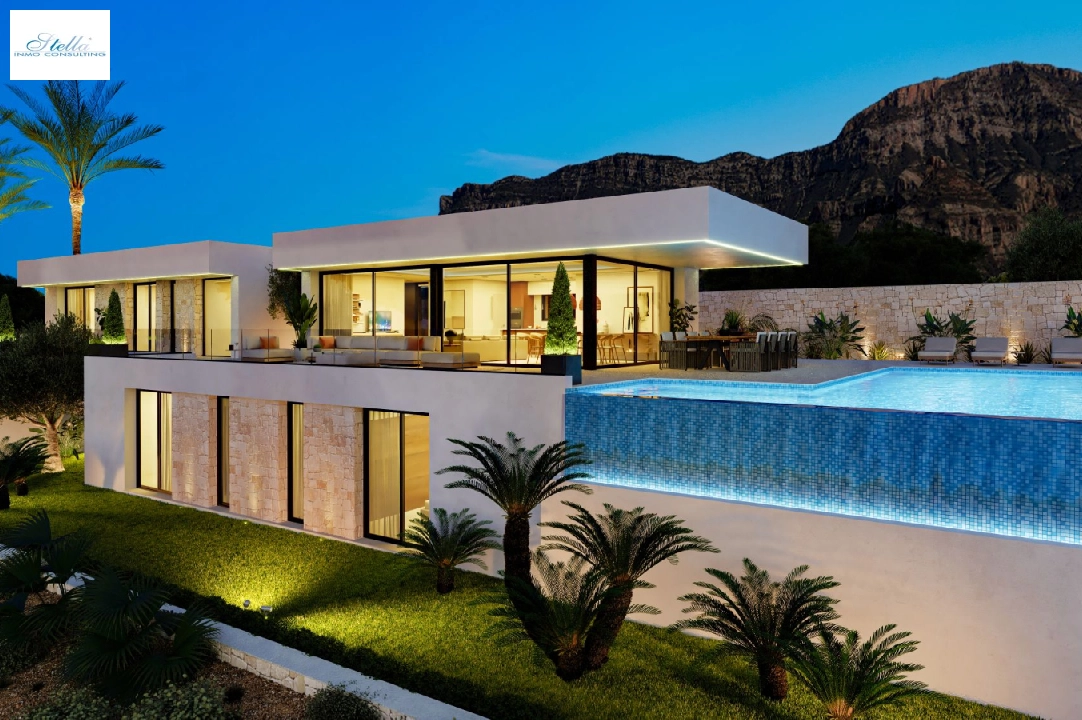 villa en Denia(San Juan) en vente, construit 322 m², ano de construccion 2026, + calefaccion central, aire acondicionado, terrain 1600 m², 4 chambre, 4 salle de bains, piscina, ref.: AS-0524-1