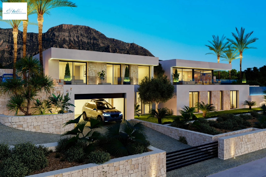 villa en Denia(San Juan) en vente, construit 322 m², ano de construccion 2026, + calefaccion central, aire acondicionado, terrain 1600 m², 4 chambre, 4 salle de bains, piscina, ref.: AS-0524-15