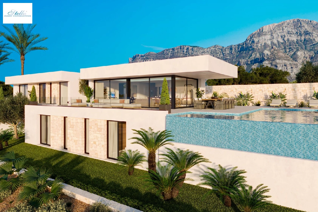 villa en Denia(San Juan) en vente, construit 322 m², ano de construccion 2026, + calefaccion central, aire acondicionado, terrain 1600 m², 4 chambre, 4 salle de bains, piscina, ref.: AS-0524-3