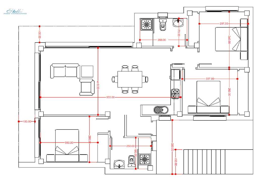 villa en Pedreguer(Monte Solana) en vente, construit 132 m², aire acondicionado, terrain 300 m², 3 chambre, 2 salle de bains, ref.: BP-8185PED-19