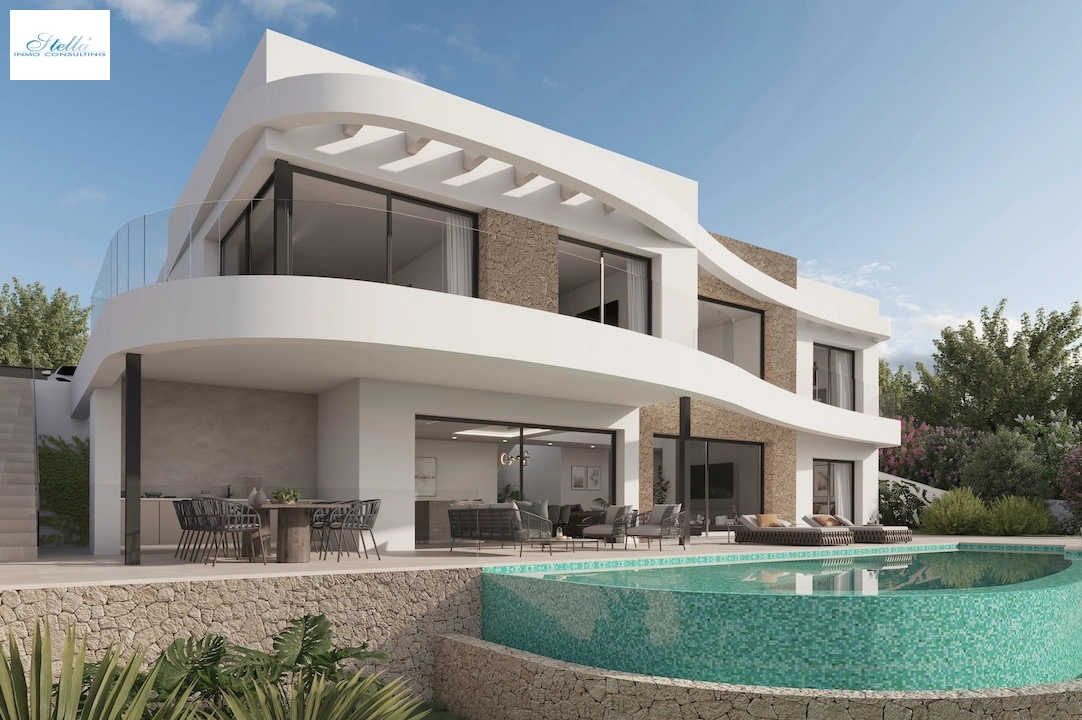 villa en Moraira(La Sabatera) en vente, construit 185 m², aire acondicionado, terrain 801 m², 4 chambre, 4 salle de bains, piscina, ref.: CA-H-1786-AMB-3