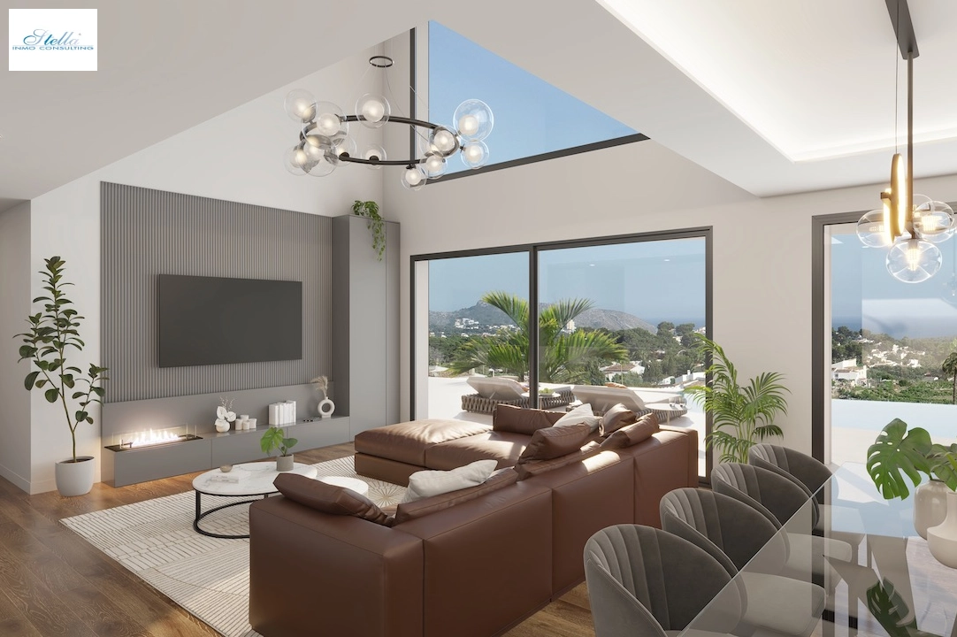 villa en Moraira(La Sabatera) en vente, construit 185 m², aire acondicionado, terrain 801 m², 4 chambre, 4 salle de bains, piscina, ref.: CA-H-1786-AMB-4