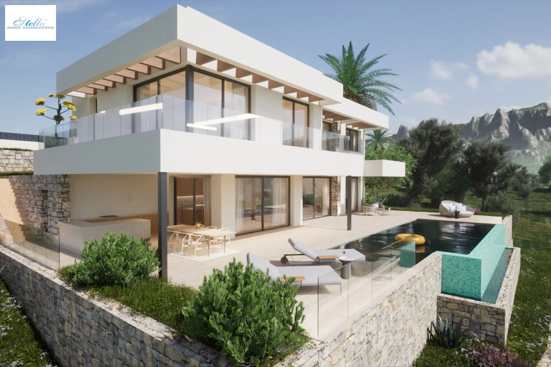 villa en Moraira(La Sabatera) en vente, construit 411 m², aire acondicionado, 4 chambre, 4 salle de bains, piscina, ref.: CA-H-1787-AMB-4