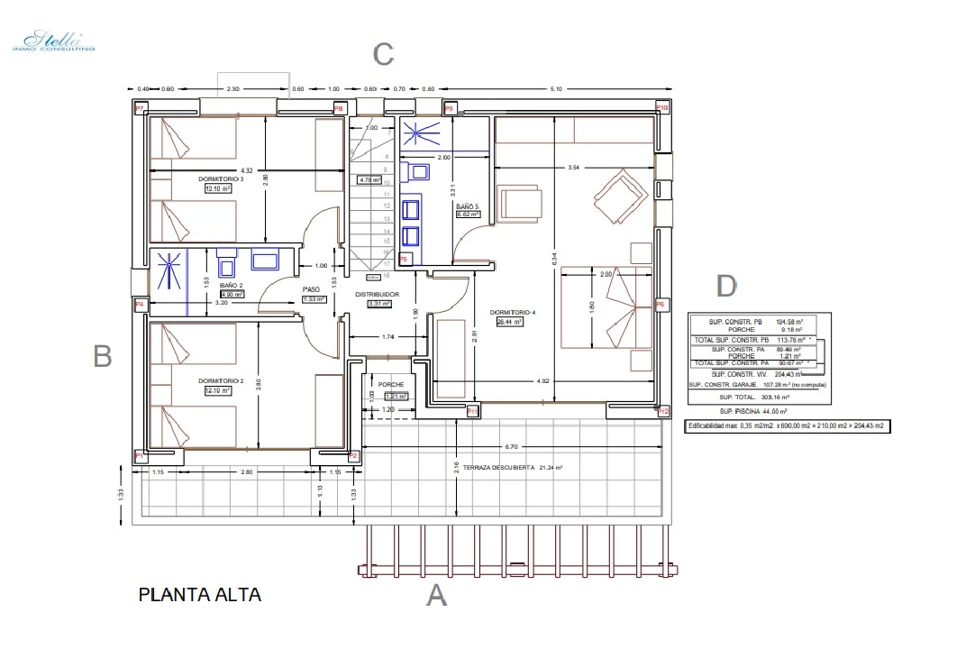 villa en Alcalali(La Solana Gardens) en vente, construit 303 m², aire acondicionado, terrain 600 m², 4 chambre, 3 salle de bains, piscina, ref.: BP-4415ALC-12