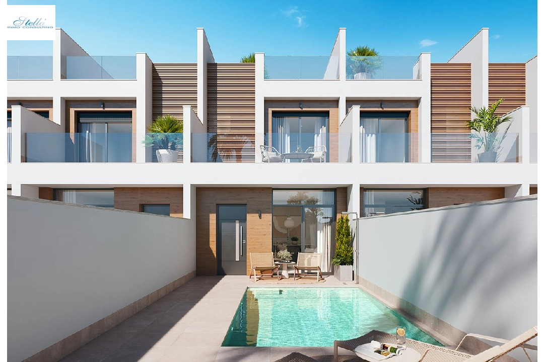 adosado en San Pedro del Pinatar en vente, construit 157 m², estado nuevo, terrain 92 m², 3 chambre, 2 salle de bains, piscina, ref.: HA-SAN-115-R01-1