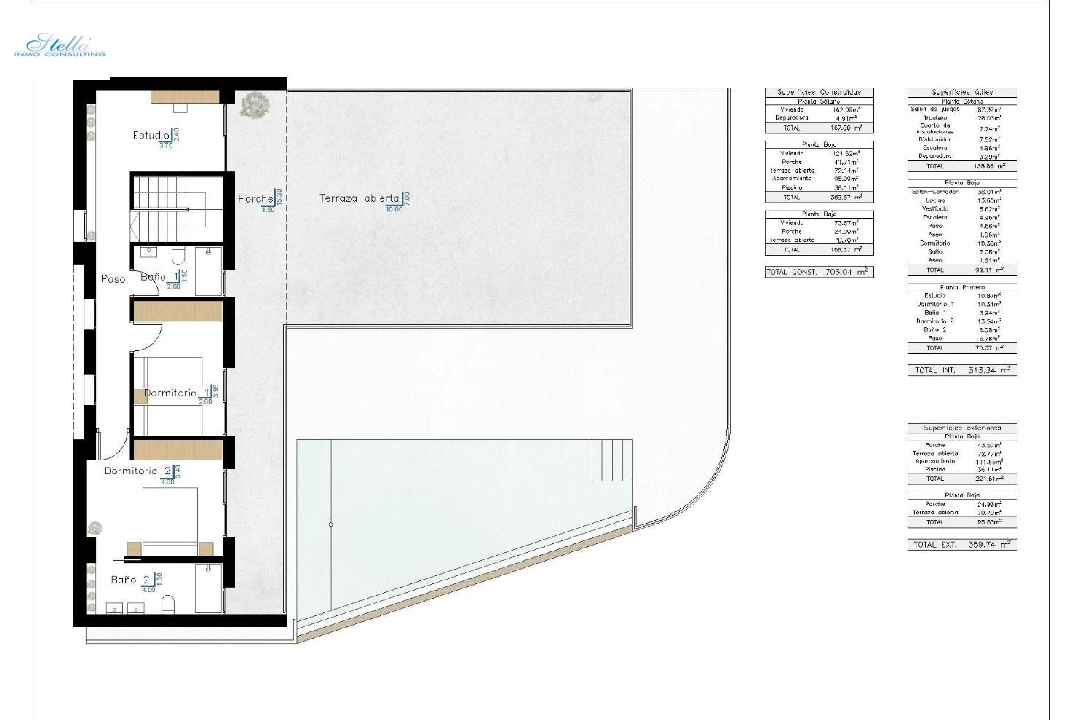 villa en Benissa en vente, construit 359 m², ano de construccion 2024, aire acondicionado, terrain 1040 m², 4 chambre, 3 salle de bains, piscina, ref.: AM-11858DA-19