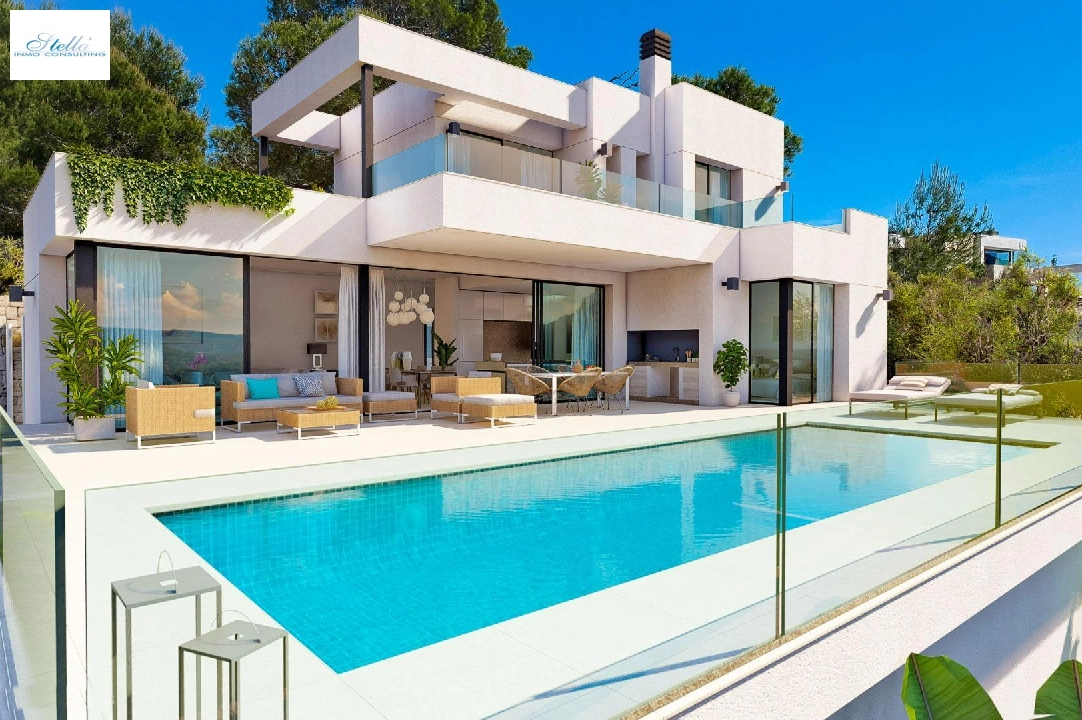 villa en Calpe en vente, construit 209 m², ano de construccion 2024, aire acondicionado, terrain 1000 m², 3 chambre, 3 salle de bains, piscina, ref.: AM-11967DA-1