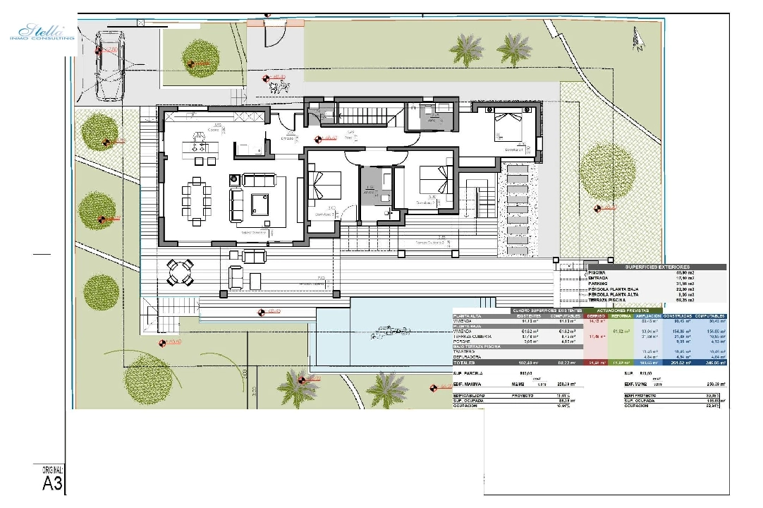 villa en Moraira en vente, construit 261 m², ano de construccion 2023, aire acondicionado, terrain 810 m², 4 chambre, 3 salle de bains, piscina, ref.: AM-12027DA-19