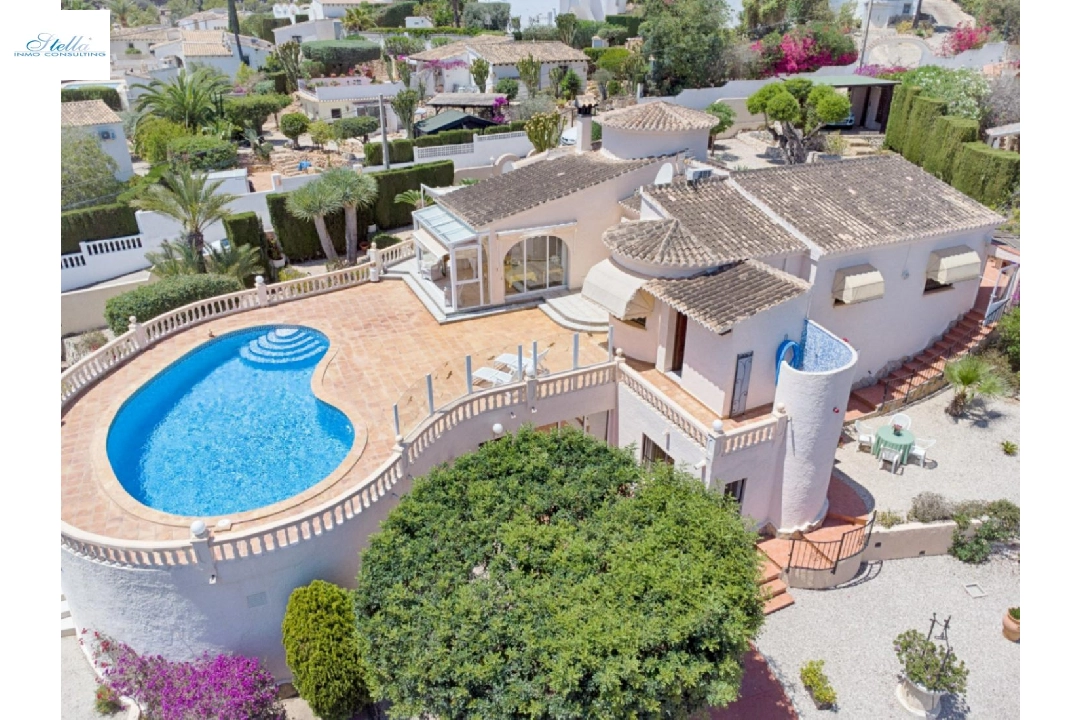 villa en Moraira en vente, construit 293 m², ano de construccion 1998, aire acondicionado, terrain 1604 m², 5 chambre, 3 salle de bains, piscina, ref.: AM-12096DA-1