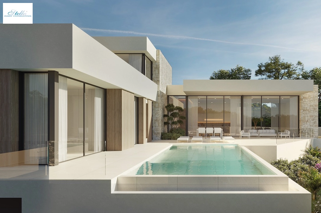 villa en Moraira(Moravit) en vente, construit 320 m², aire acondicionado, terrain 1035 m², 4 chambre, 4 salle de bains, piscina, ref.: CA-H-1811-AMB-1