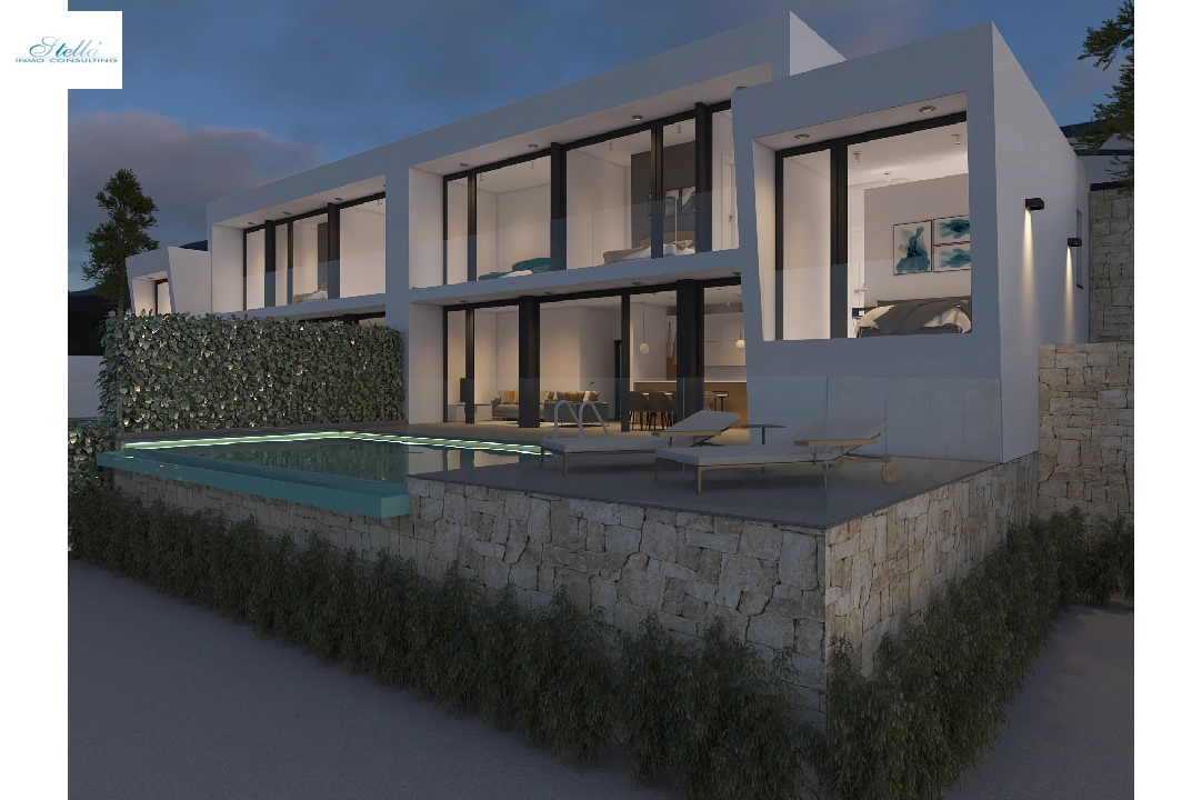 villa en Moraira(Benimeit) en vente, construit 178 m², aire acondicionado, terrain 508 m², 3 chambre, 3 salle de bains, piscina, ref.: CA-H-1820-AMB-4