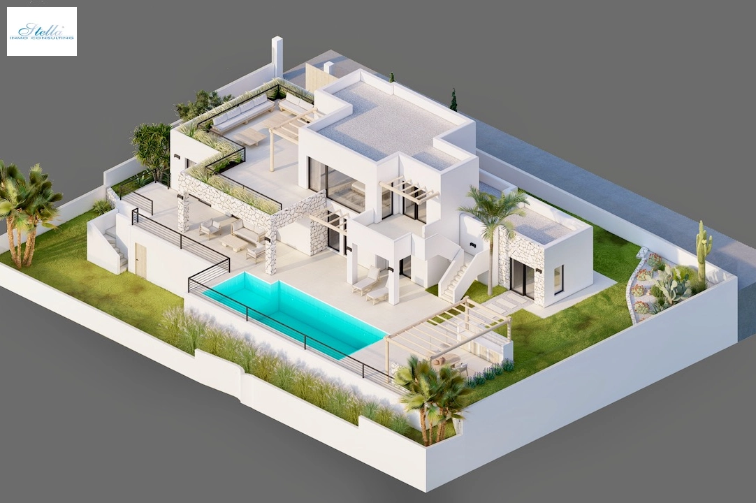 villa en Moraira(Pinar del Advocat) en vente, construit 265 m², terrain 810 m², 4 chambre, 3 salle de bains, piscina, ref.: CA-H-1822-AMBI-14