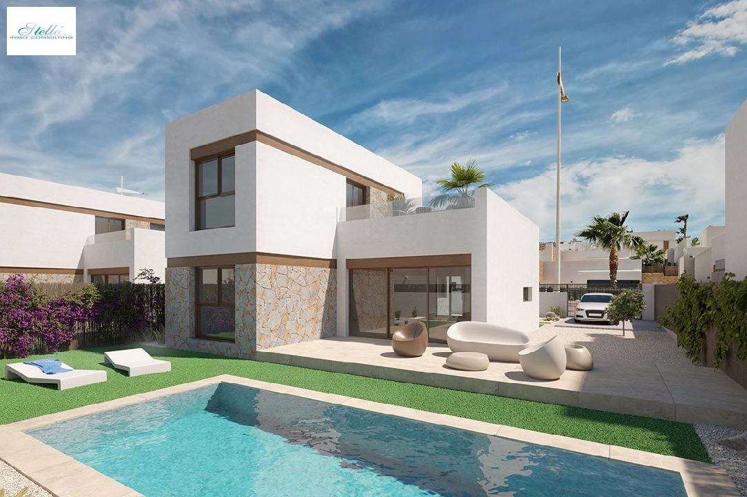 villa en Algorfa en vente, construit 198 m², estado nuevo, + fussboden, aire acondicionado, terrain 308 m², 3 chambre, 2 salle de bains, piscina, ref.: HA-ARN-109-E01-1