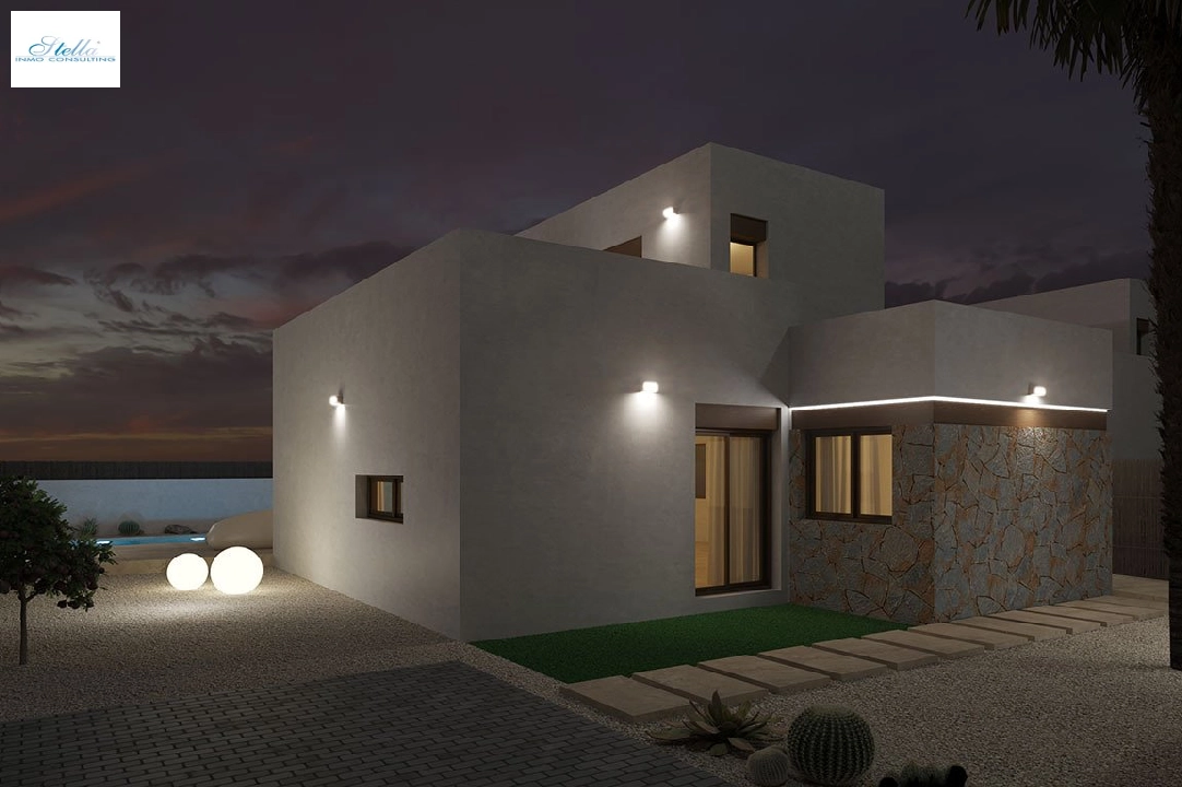 villa en Algorfa en vente, construit 198 m², estado nuevo, + fussboden, aire acondicionado, terrain 308 m², 3 chambre, 2 salle de bains, piscina, ref.: HA-ARN-109-E01-13