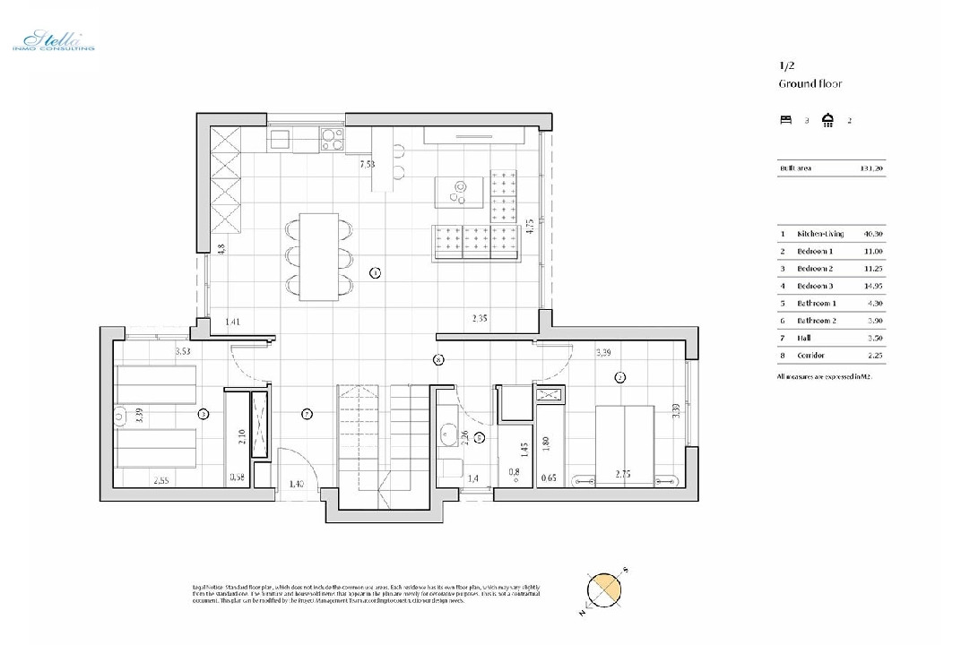 villa en Algorfa en vente, construit 198 m², estado nuevo, + fussboden, aire acondicionado, terrain 308 m², 3 chambre, 2 salle de bains, piscina, ref.: HA-ARN-109-E01-14