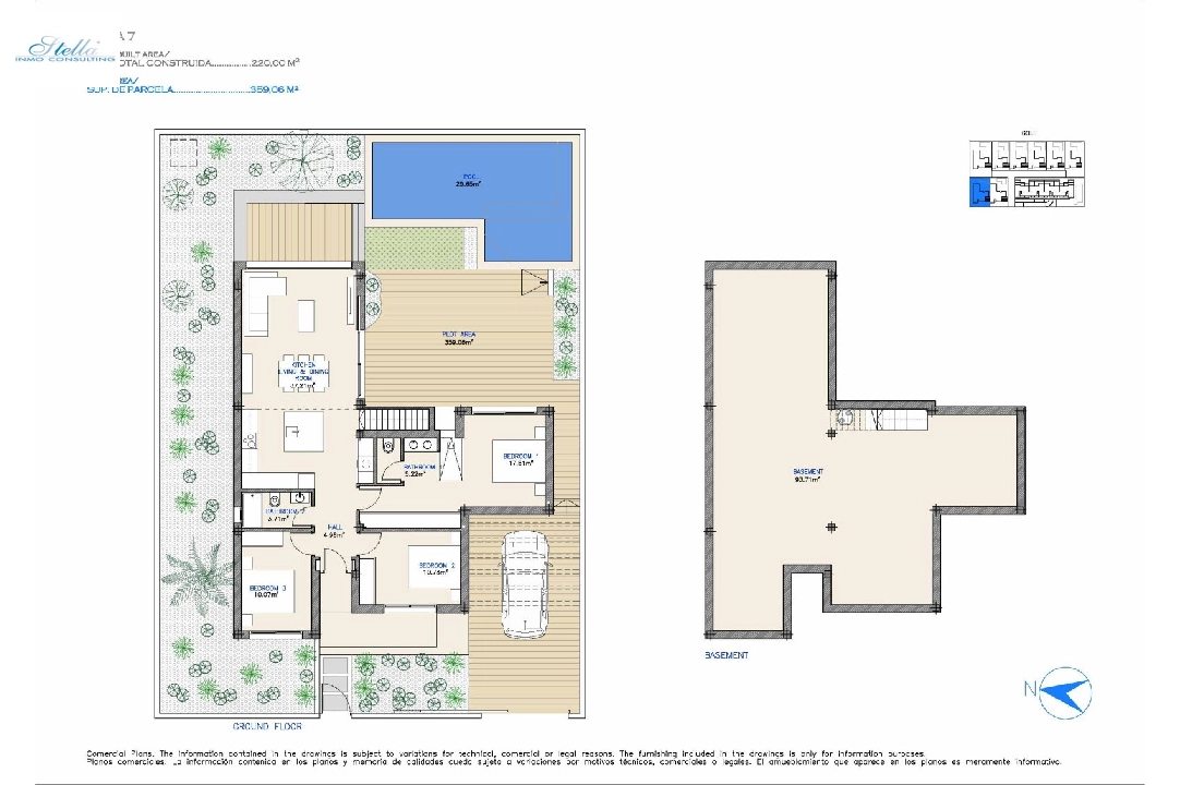 villa en Los Alcazares en vente, construit 108 m², estado nuevo, terrain 297 m², 3 chambre, 2 salle de bains, piscina, ref.: HA-LAN-433-E01-17