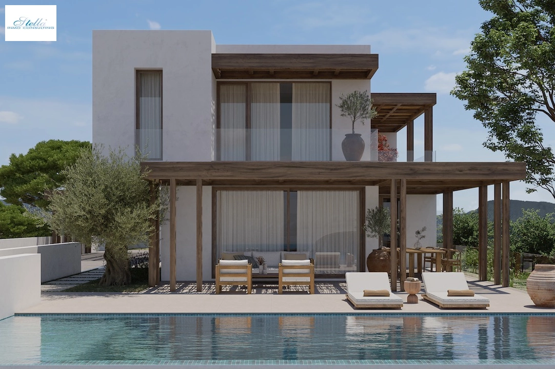 villa en Moraira(Benimeit) en vente, construit 319 m², aire acondicionado, terrain 1000 m², 3 chambre, 3 salle de bains, piscina, ref.: CA-H-1840-AMB-2