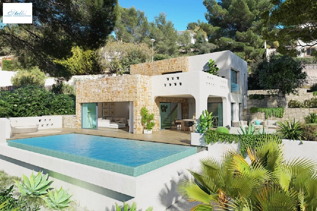 villa en Benissa(San Jaime) en vente, construit 175 m², aire acondicionado, terrain 1249 m², 3 chambre, 2 salle de bains, piscina, ref.: CA-H-1848-AMBI-1