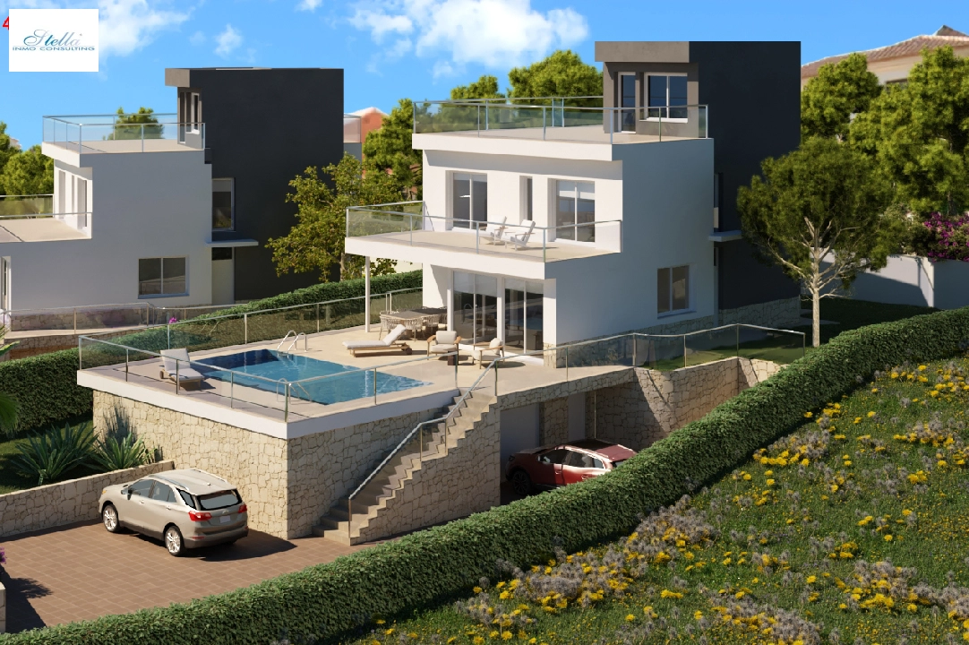 villa en Calpe(Ortembach) en vente, construit 350 m², aire acondicionado, terrain 792 m², 4 chambre, 4 salle de bains, piscina, ref.: CA-H-1849-AMBE-4