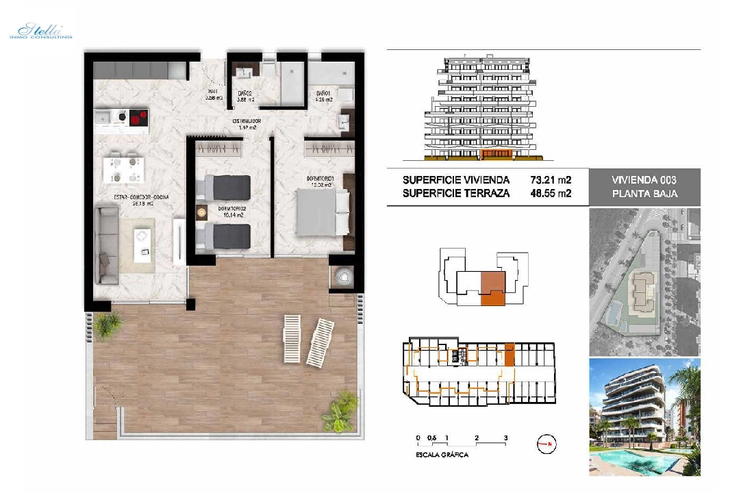 apartamento en la planta superior en Guardamar del Segura en vente, construit 102 m², estado nuevo, 2 chambre, 2 salle de bains, piscina, ref.: HA-GUN-411-A01-16