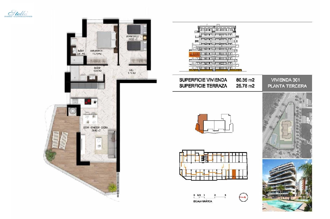 apartamento en la planta superior en Guardamar del Segura en vente, construit 102 m², estado nuevo, 2 chambre, 2 salle de bains, piscina, ref.: HA-GUN-411-A01-18