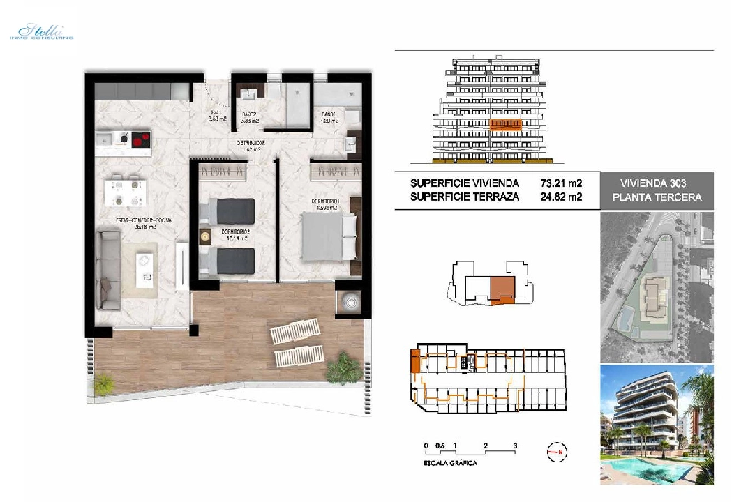 apartamento en la planta superior en Guardamar del Segura en vente, construit 102 m², estado nuevo, 2 chambre, 2 salle de bains, piscina, ref.: HA-GUN-411-A01-20