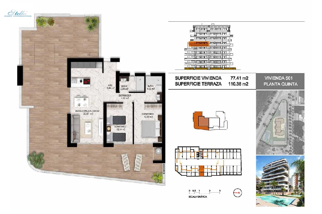 apartamento en la planta superior en Guardamar del Segura en vente, construit 102 m², estado nuevo, 2 chambre, 2 salle de bains, piscina, ref.: HA-GUN-411-A01-22