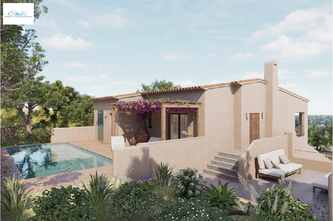 villa en Benissa(Baladrar) en vente, construit 183 m², aire acondicionado, terrain 1136 m², 3 chambre, 2 salle de bains, piscina, ref.: CA-H-1862-AMB-1