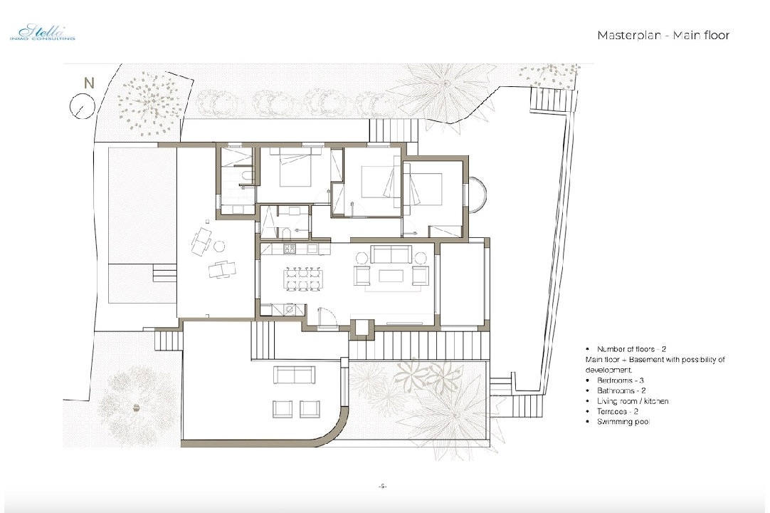 villa en Benissa(Baladrar) en vente, construit 183 m², aire acondicionado, terrain 1136 m², 3 chambre, 2 salle de bains, piscina, ref.: CA-H-1862-AMB-5